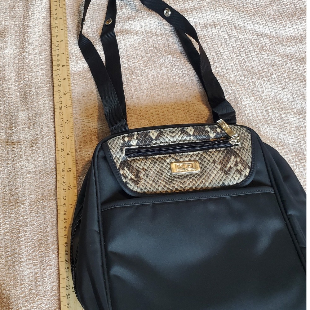 KD Kicker & David Black Nylon‎ Travel Organizer diaper Toiletry Bag Snakeskin